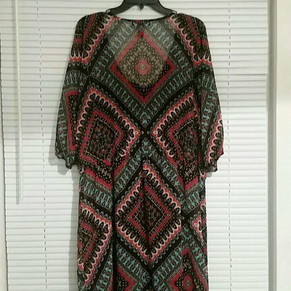 SOLD (SOLD) INC. AZTEC COLD SHOULDER DRESS - Picture 2 of 8